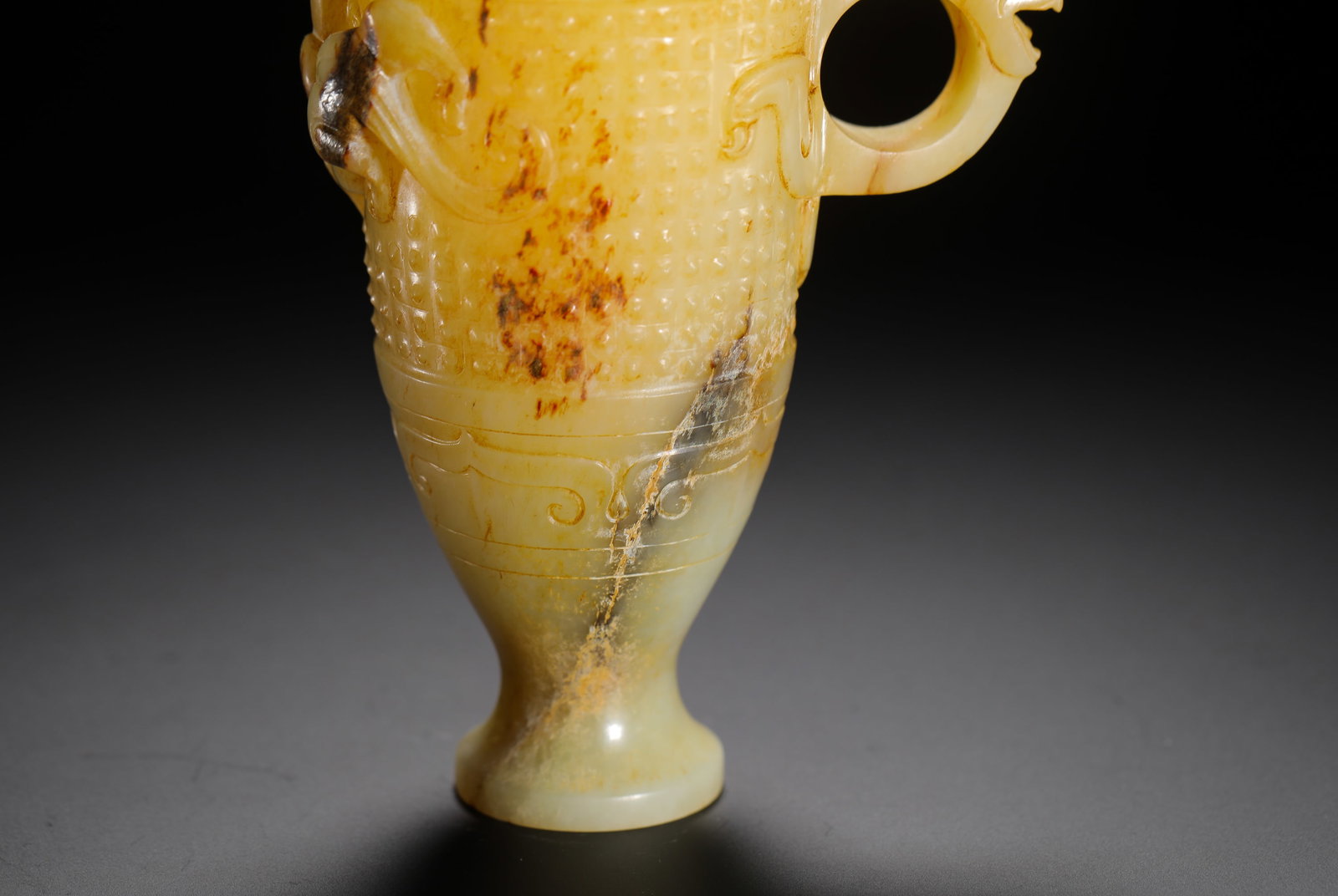 YELLOW JADE GUL-PATTERNED DRAGON EAR CUP - 10