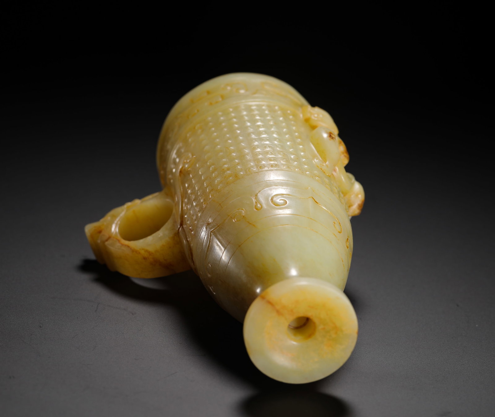 YELLOW JADE GUL-PATTERNED DRAGON EAR CUP - 12