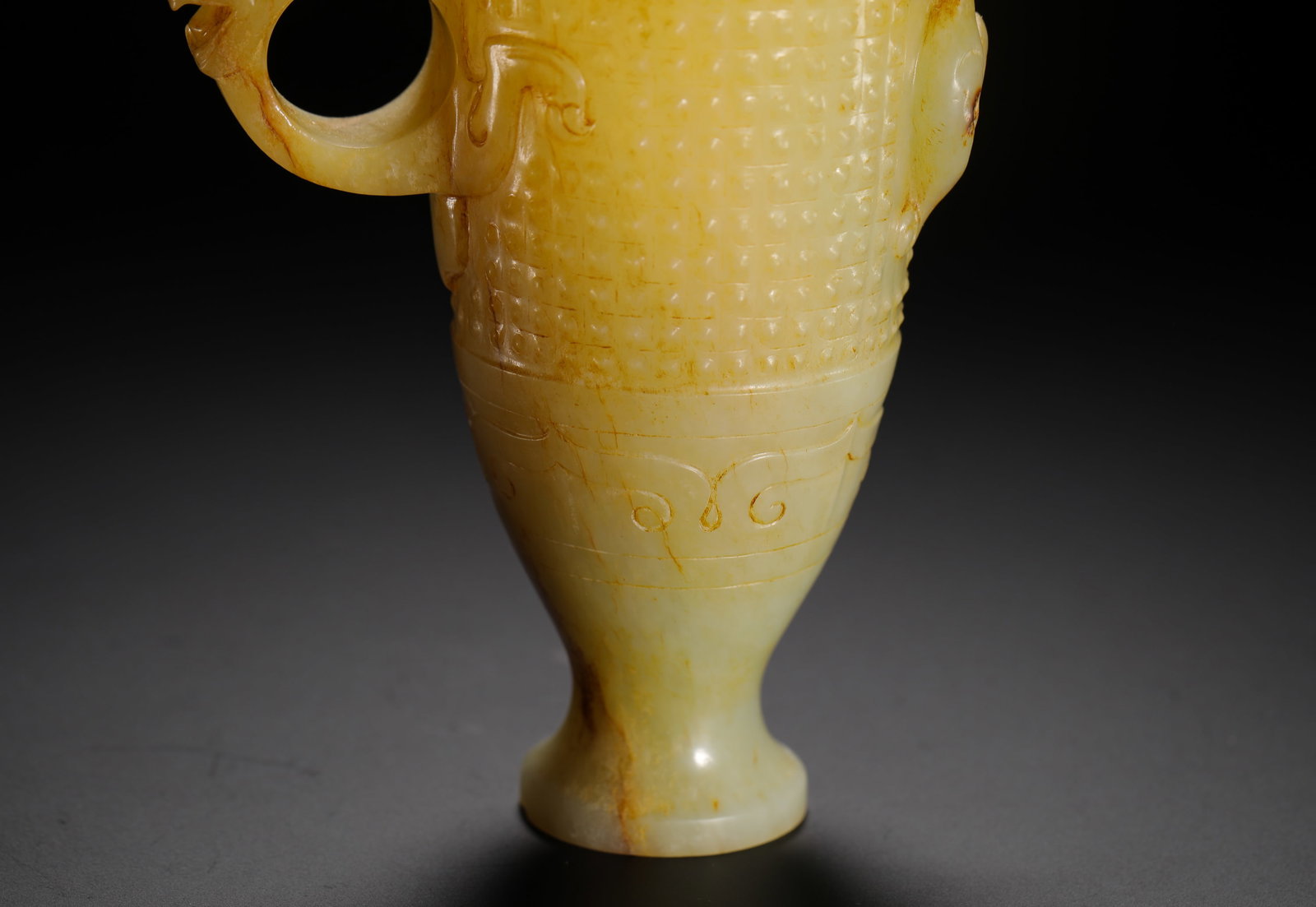 YELLOW JADE GUL-PATTERNED DRAGON EAR CUP - 4