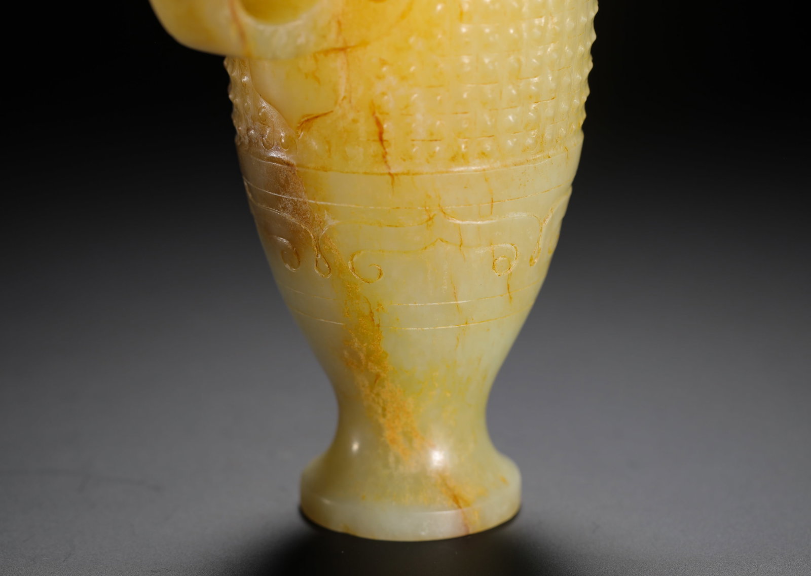 YELLOW JADE GUL-PATTERNED DRAGON EAR CUP - 7