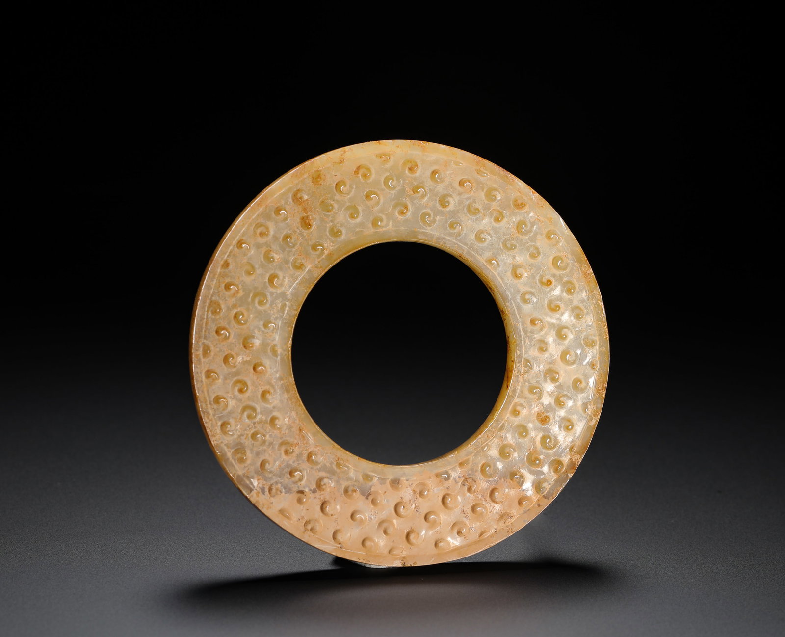 JADE GRAIN PATTERN RING: JADE GRAIN PATTERN RING (8.3cm,Weight:50g)