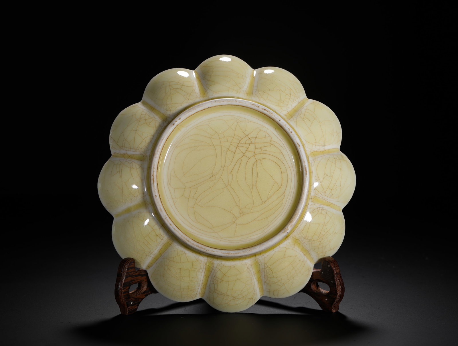 YELLOW GLAZE SPLIT GOLDEN TOAD PATTERN LOTUS PEN LICK - 11
