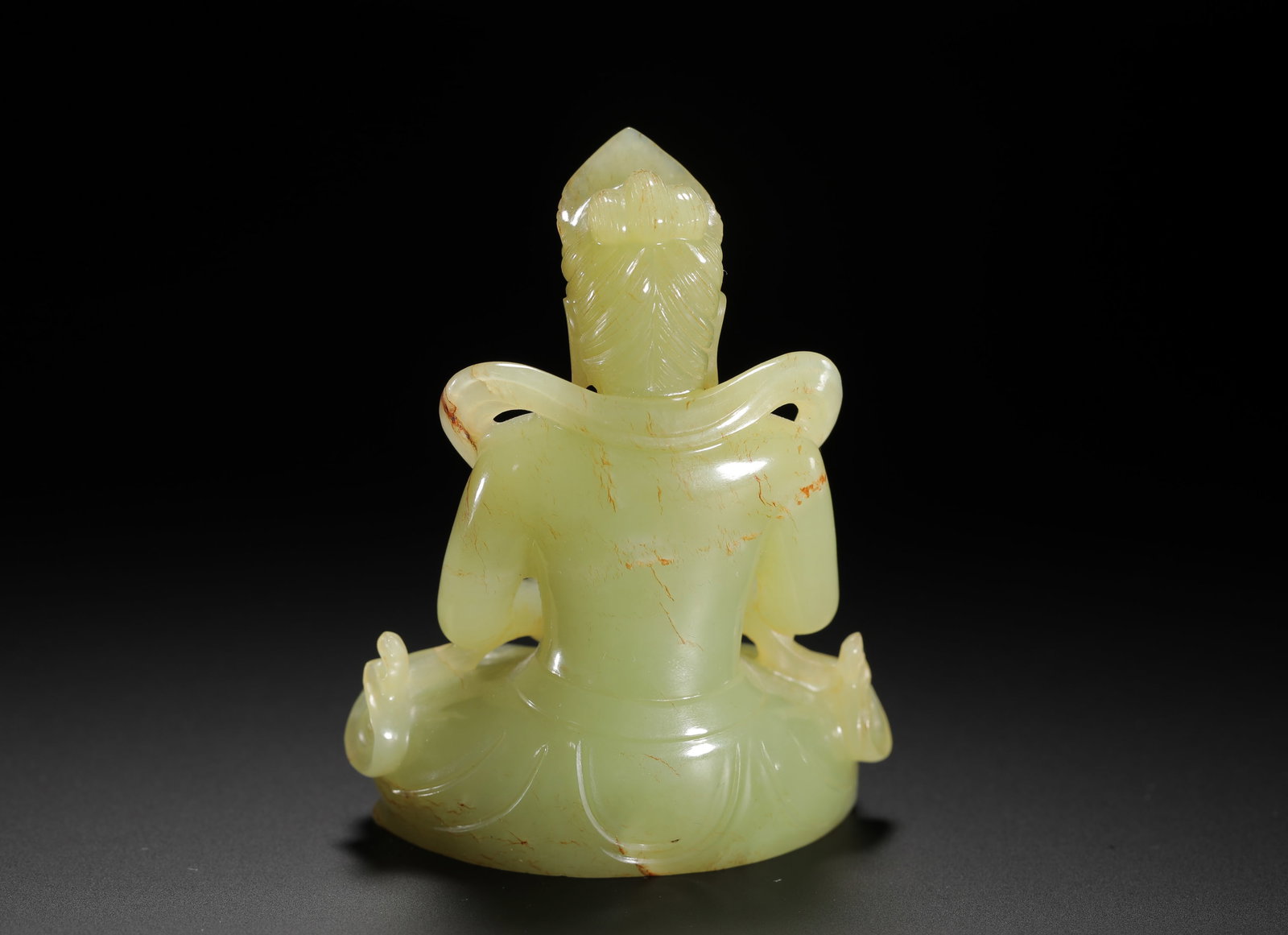 A YELLOW JADE SITTING BUDDHA STATUE - 7