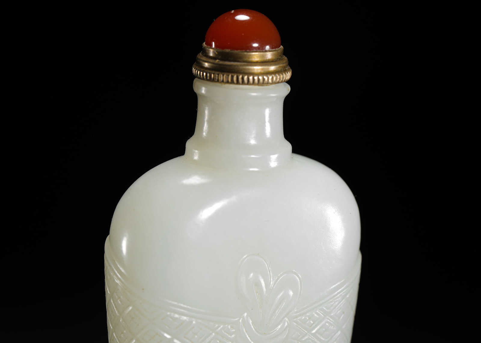 HETIAN JADE BAG PATTERN SNUFF POT - 2