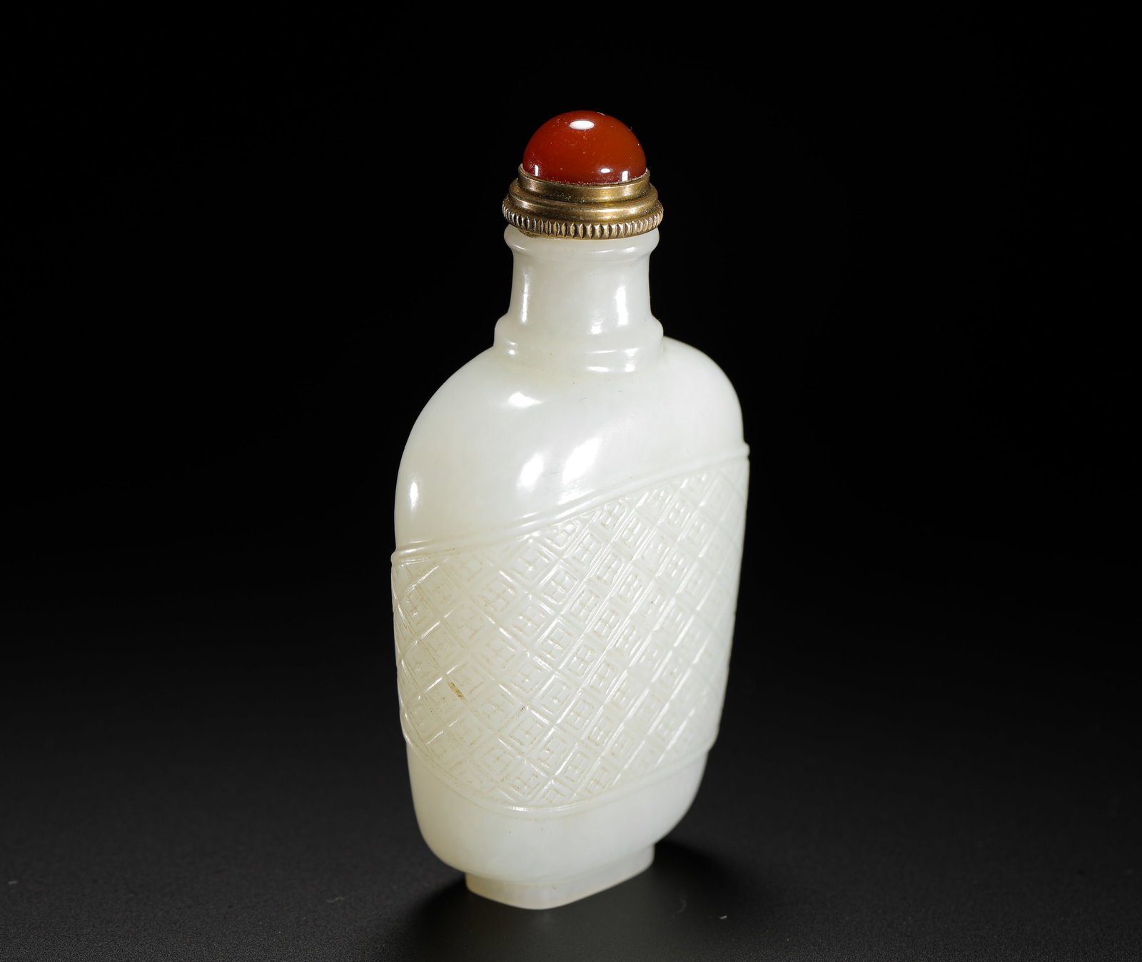 HETIAN JADE BAG PATTERN SNUFF POT - 6