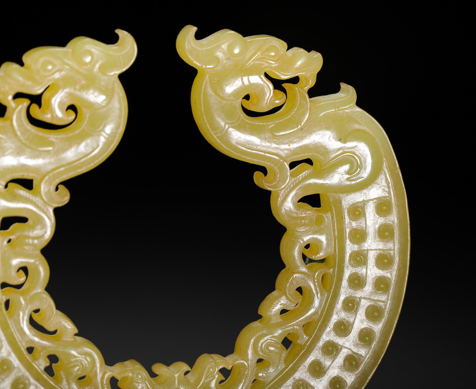 HETIAN JADE DOUBLE DRAGON PATTERN JADE PENDANT - 3