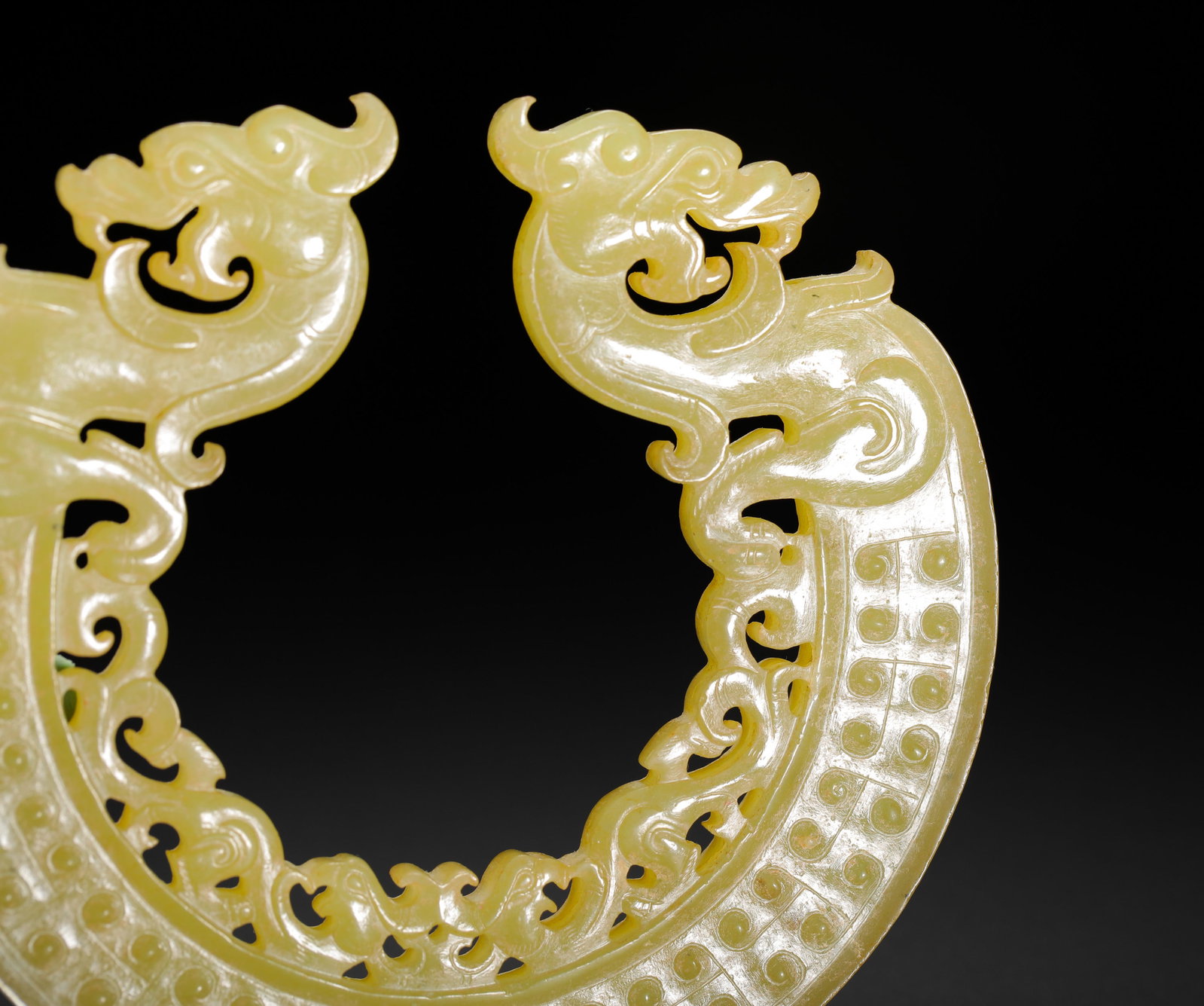 HETIAN JADE DOUBLE DRAGON PATTERN JADE PENDANT - 6