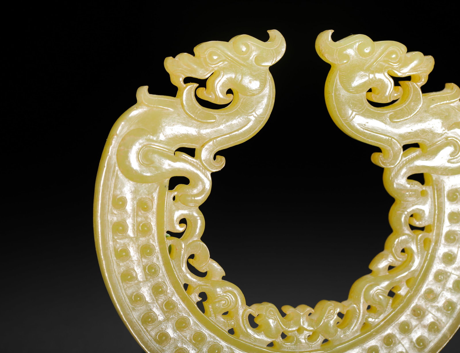 HETIAN JADE DOUBLE DRAGON PATTERN JADE PENDANT - 7