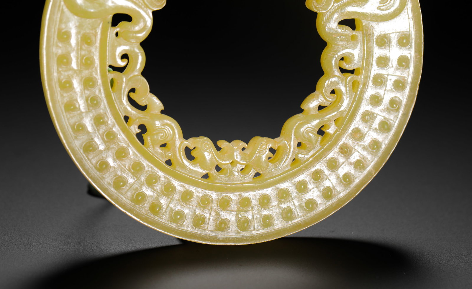 HETIAN JADE DOUBLE DRAGON PATTERN JADE PENDANT - 8