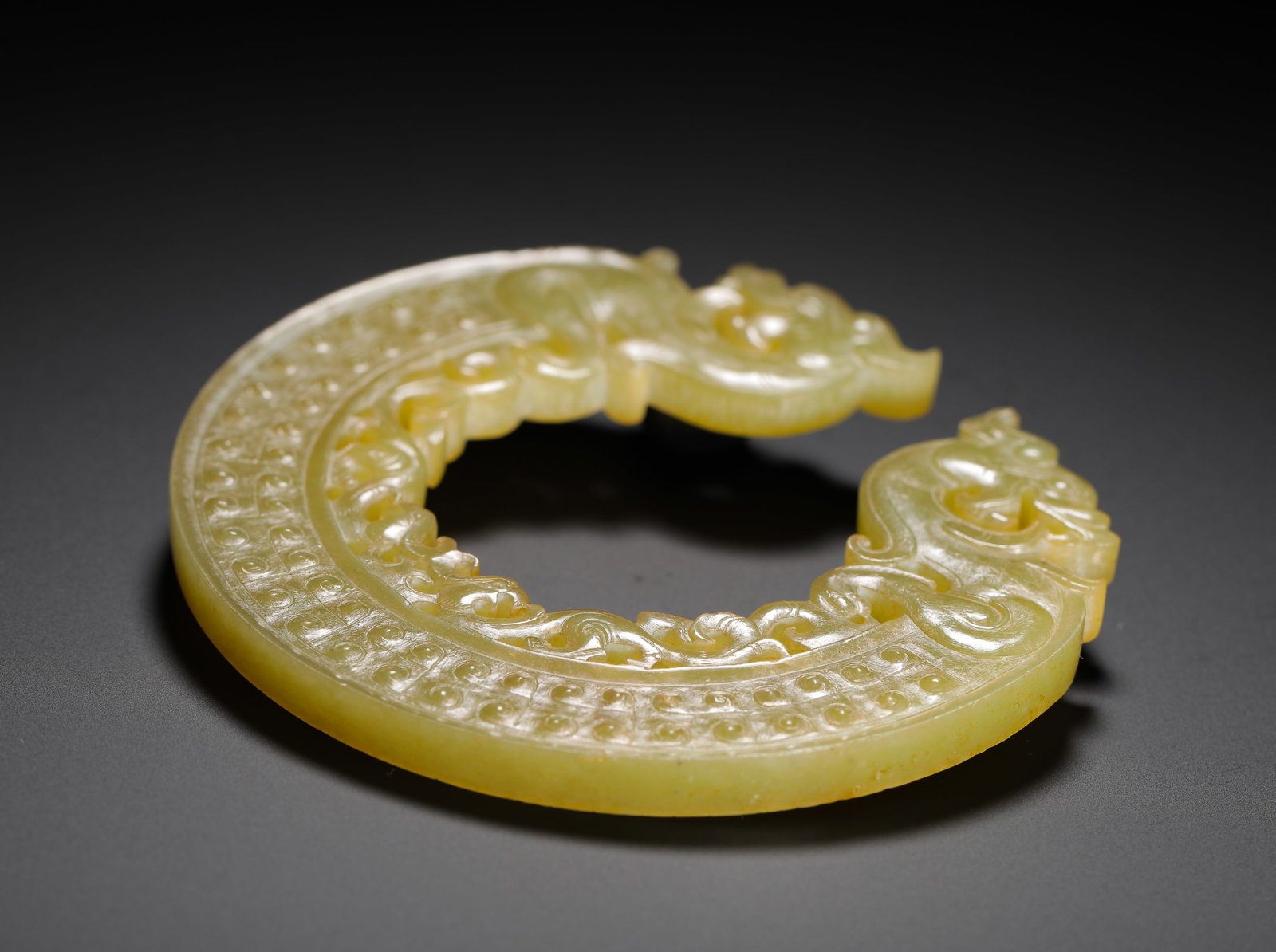 HETIAN JADE DOUBLE DRAGON PATTERN JADE PENDANT - 9