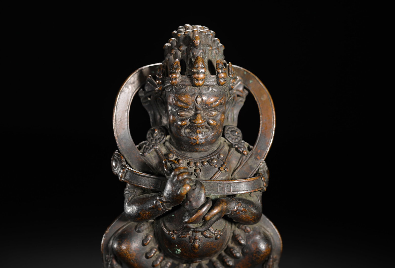 COPPER ALLOY TWO-ARMED BIG BLACK SKY STATUE - 2