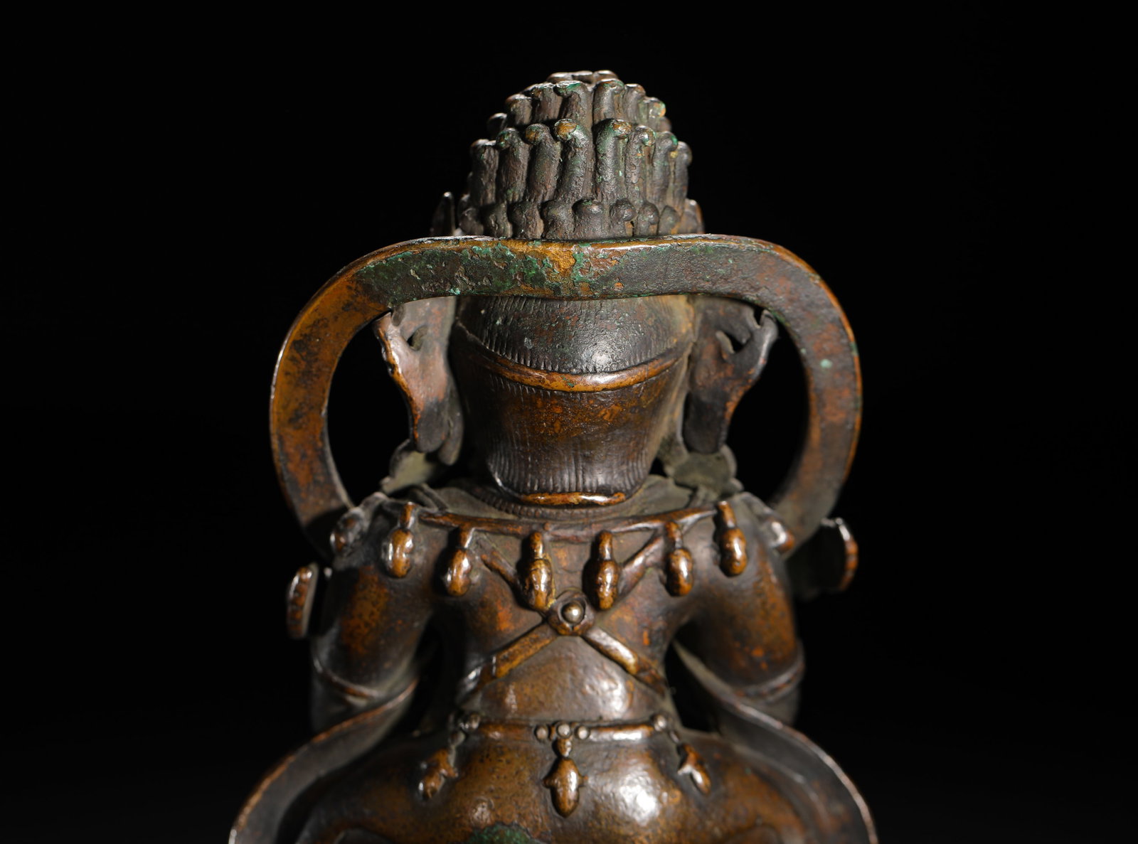 COPPER ALLOY TWO-ARMED BIG BLACK SKY STATUE - 9