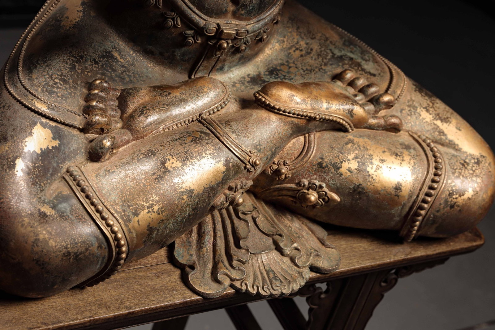 BRONZE GILT VAJRA MASTER STATUE - 10