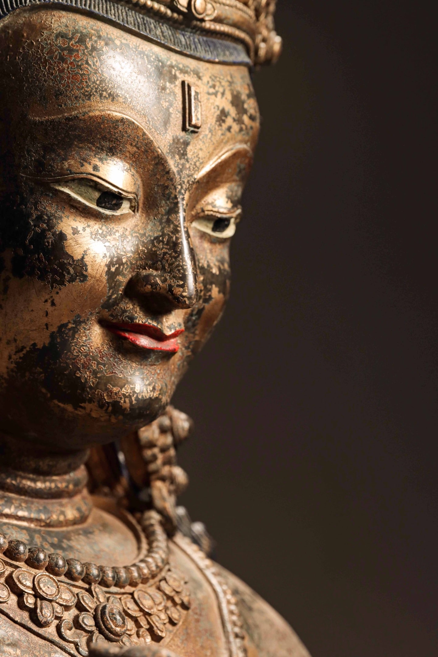 BRONZE GILT VAJRA MASTER STATUE - 7