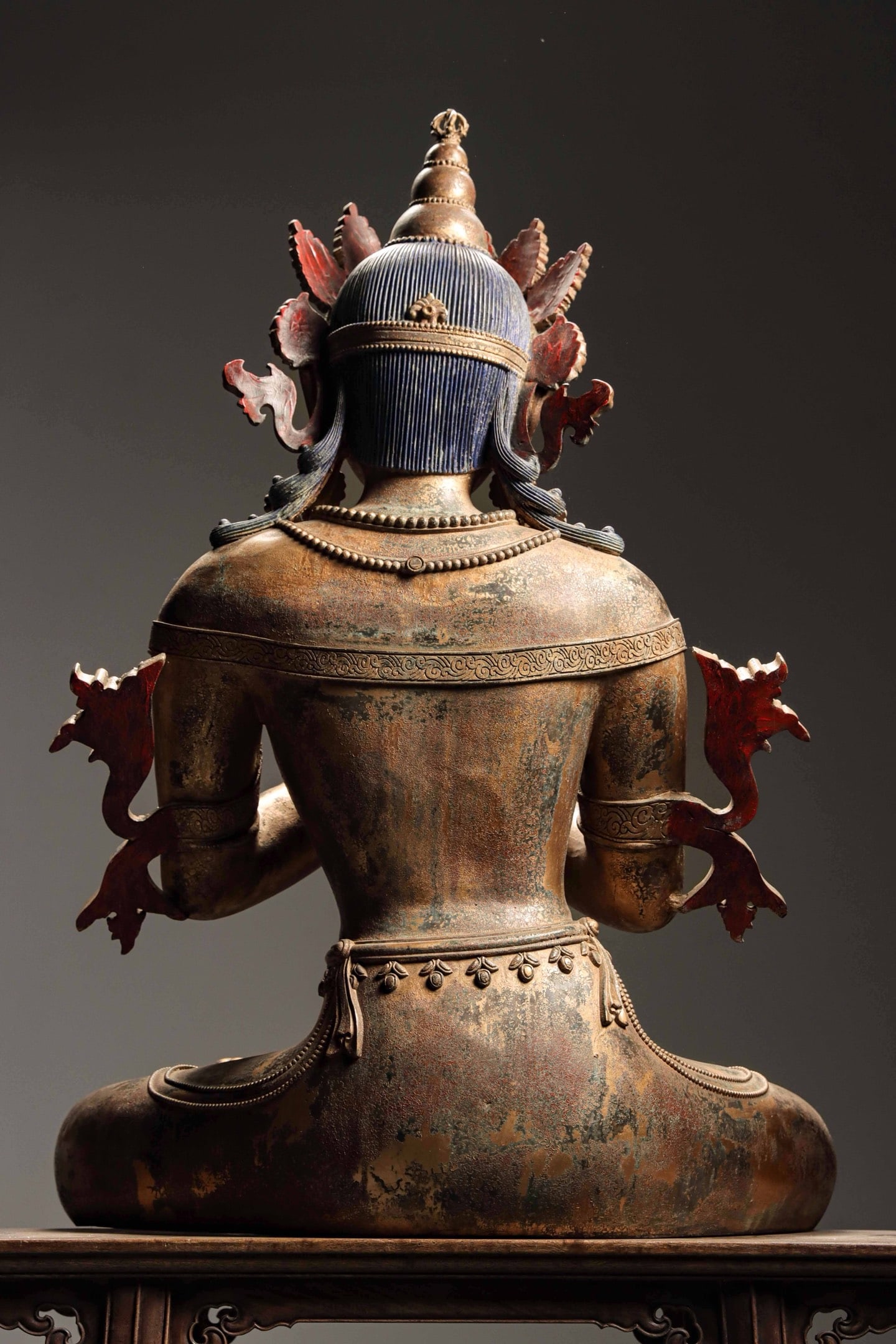 BRONZE GILT VAJRA MASTER STATUE - 9
