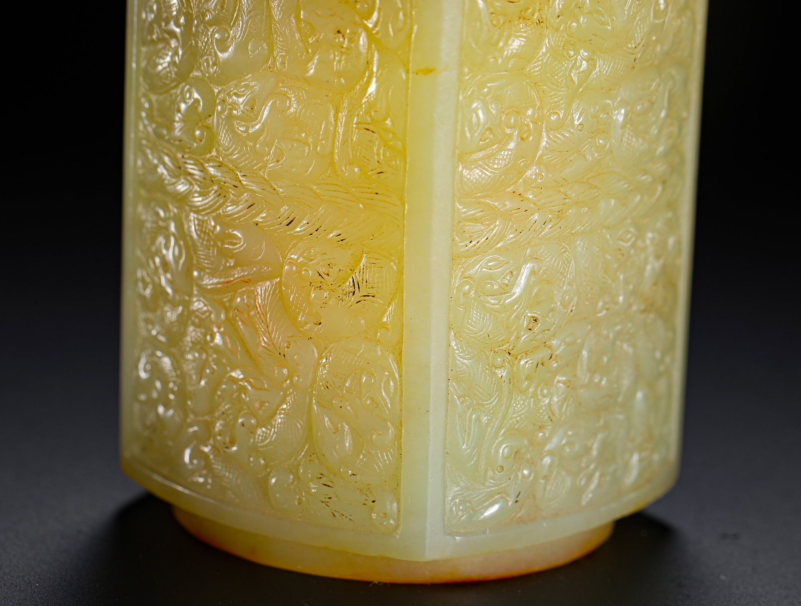 HETIAN YELLOW JADE BEAST PATTERN JADE SECT - 3