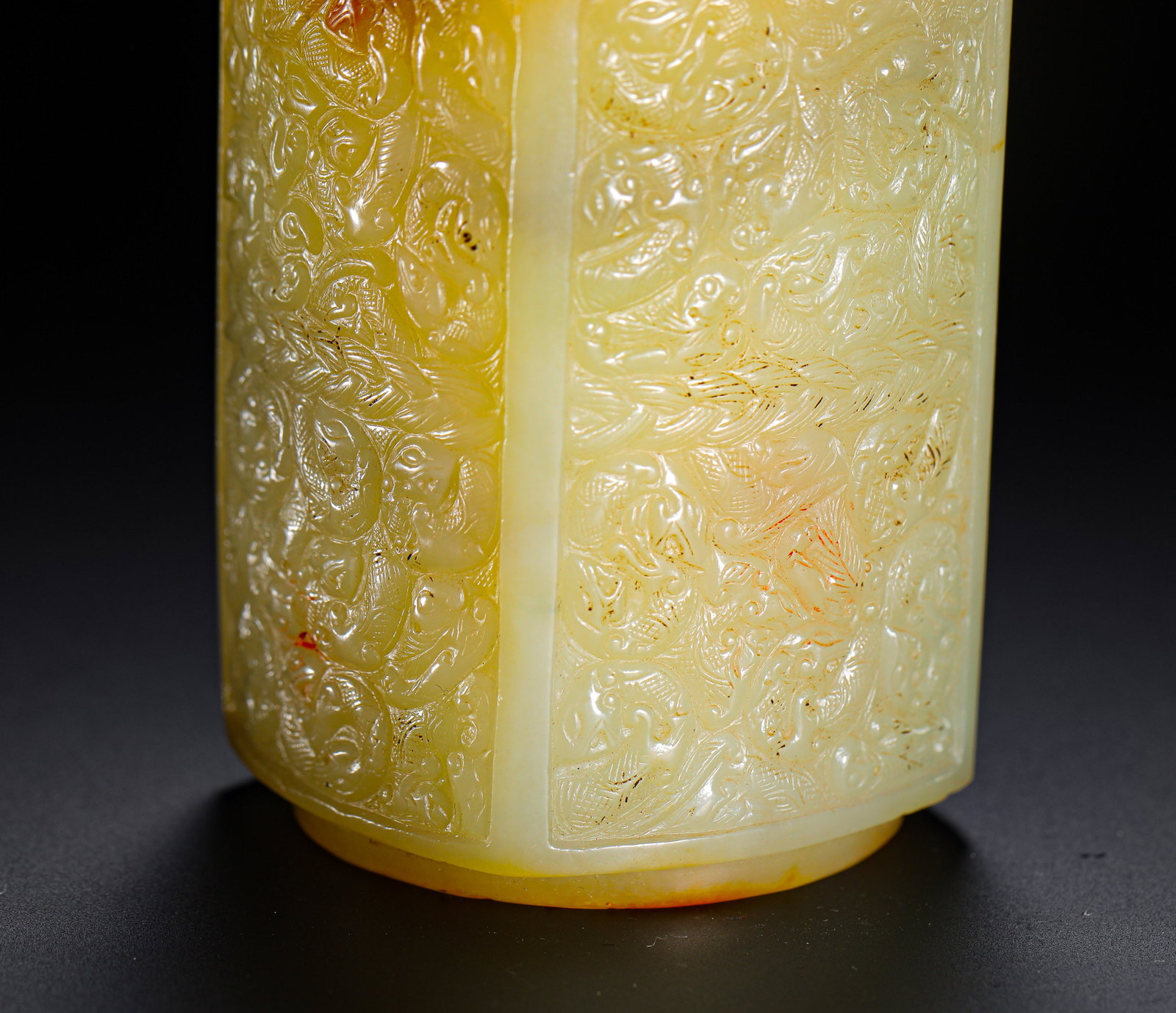 HETIAN YELLOW JADE BEAST PATTERN JADE SECT - 5