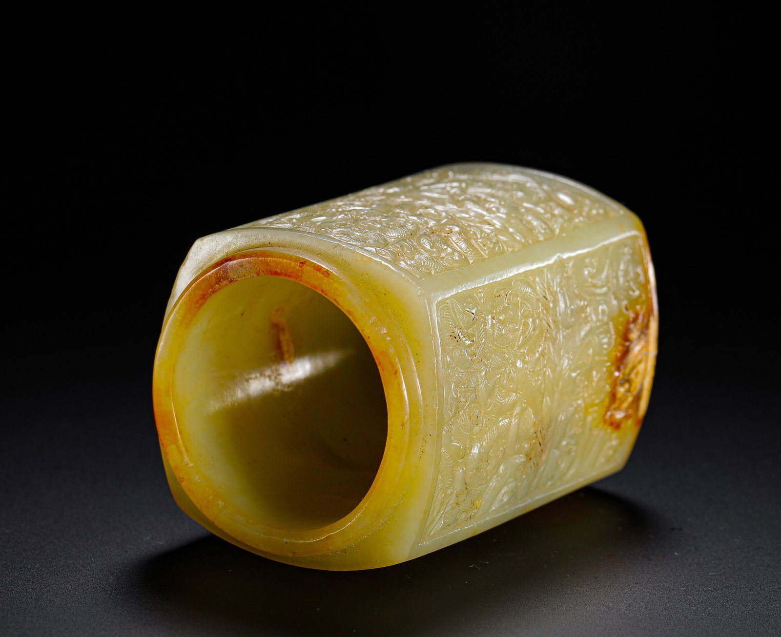 HETIAN YELLOW JADE BEAST PATTERN JADE SECT - 9