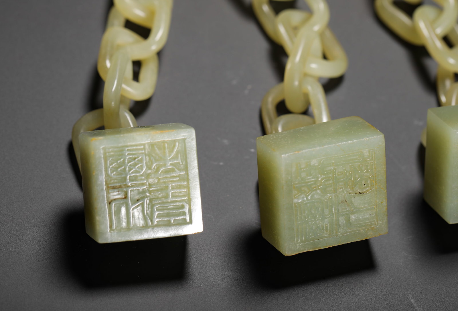 HETIAN JADE CHAINRING TRIPLE SEAL - 2