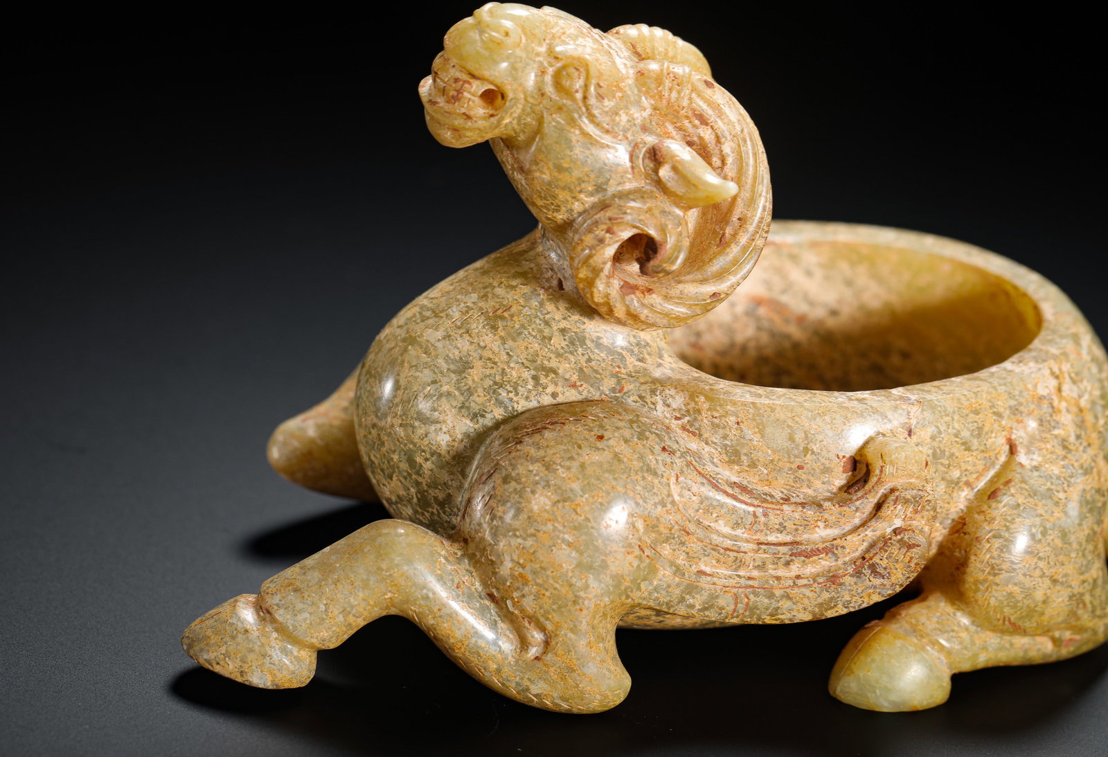 HETIAN JADE SHEEP-SHAPED WATER CENSOR - 2