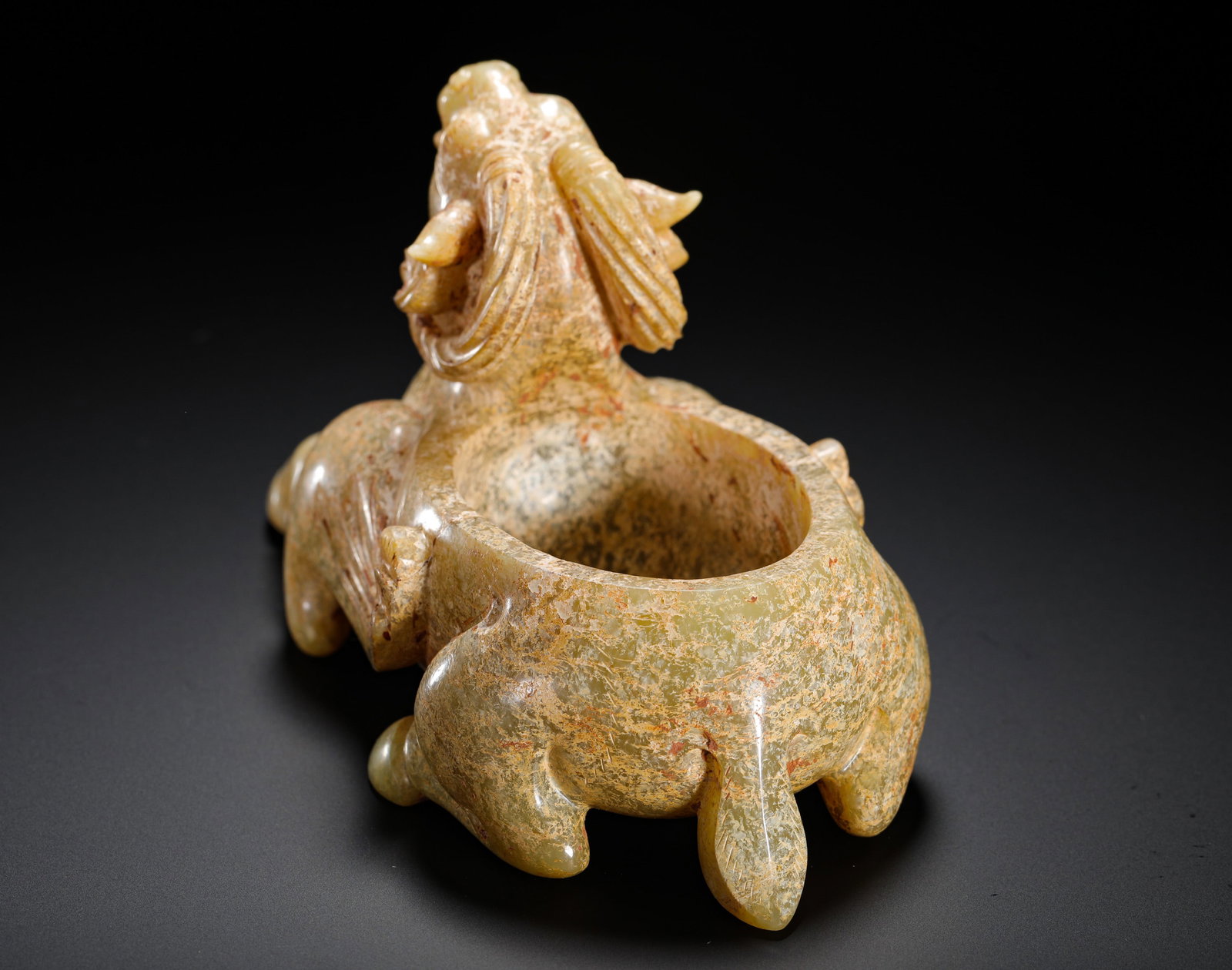 HETIAN JADE SHEEP-SHAPED WATER CENSOR - 4