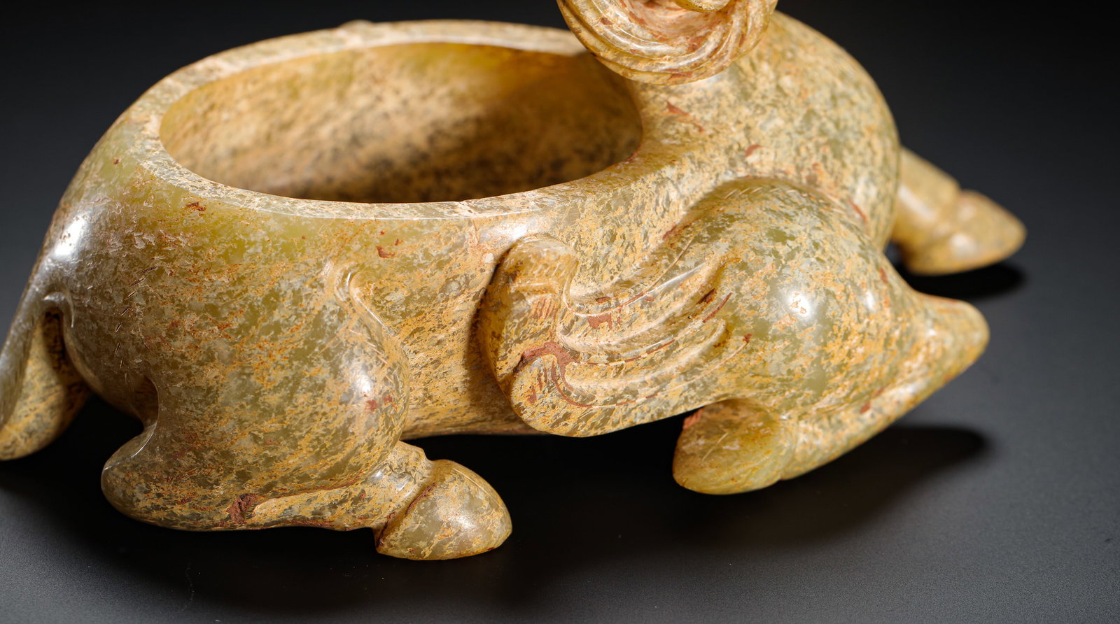 HETIAN JADE SHEEP-SHAPED WATER CENSOR - 9