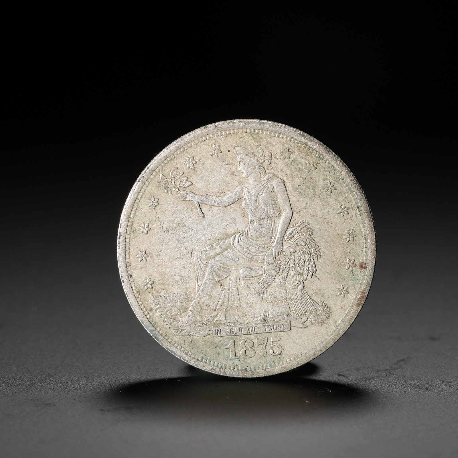 U.S. TRADE SILVER DOLLAR OF 1875: U.S. TRADE SILVER DOLLAR OF 1875 (3.9cm,Weight:27g)