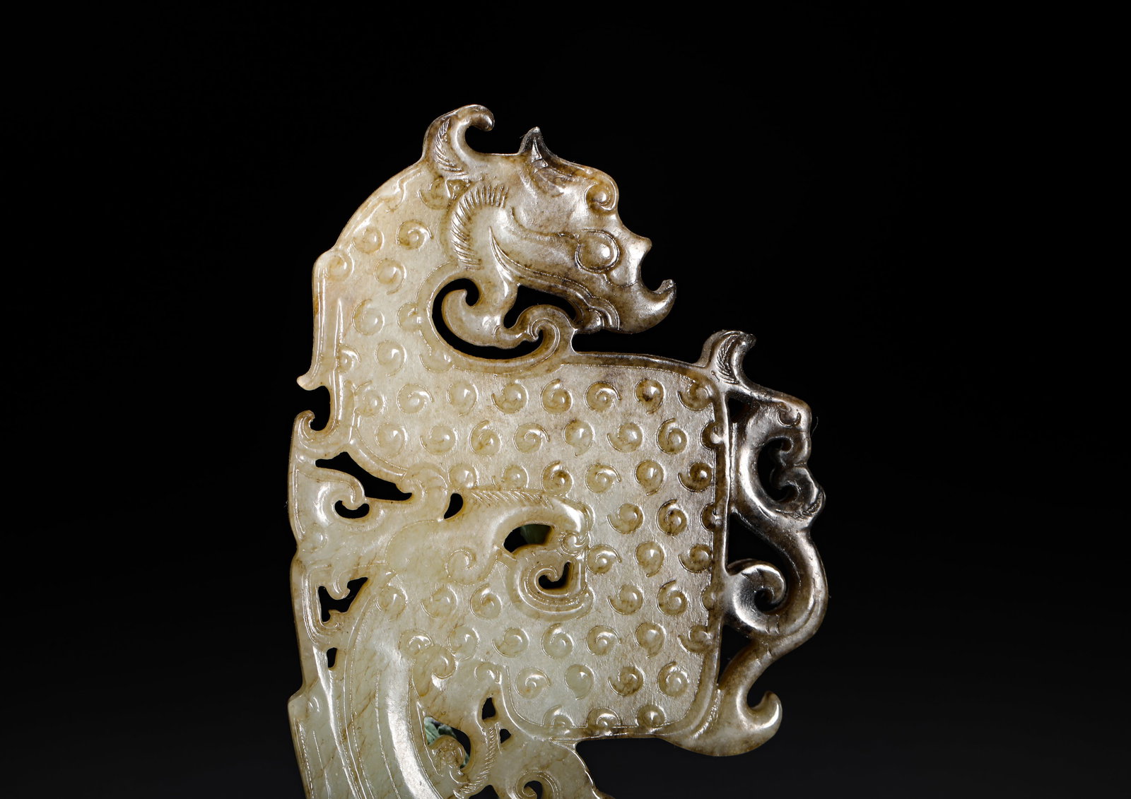 JADE PENDANTS WITH DRAGON AND PHOENIX GRAIN PATTERNS - 2