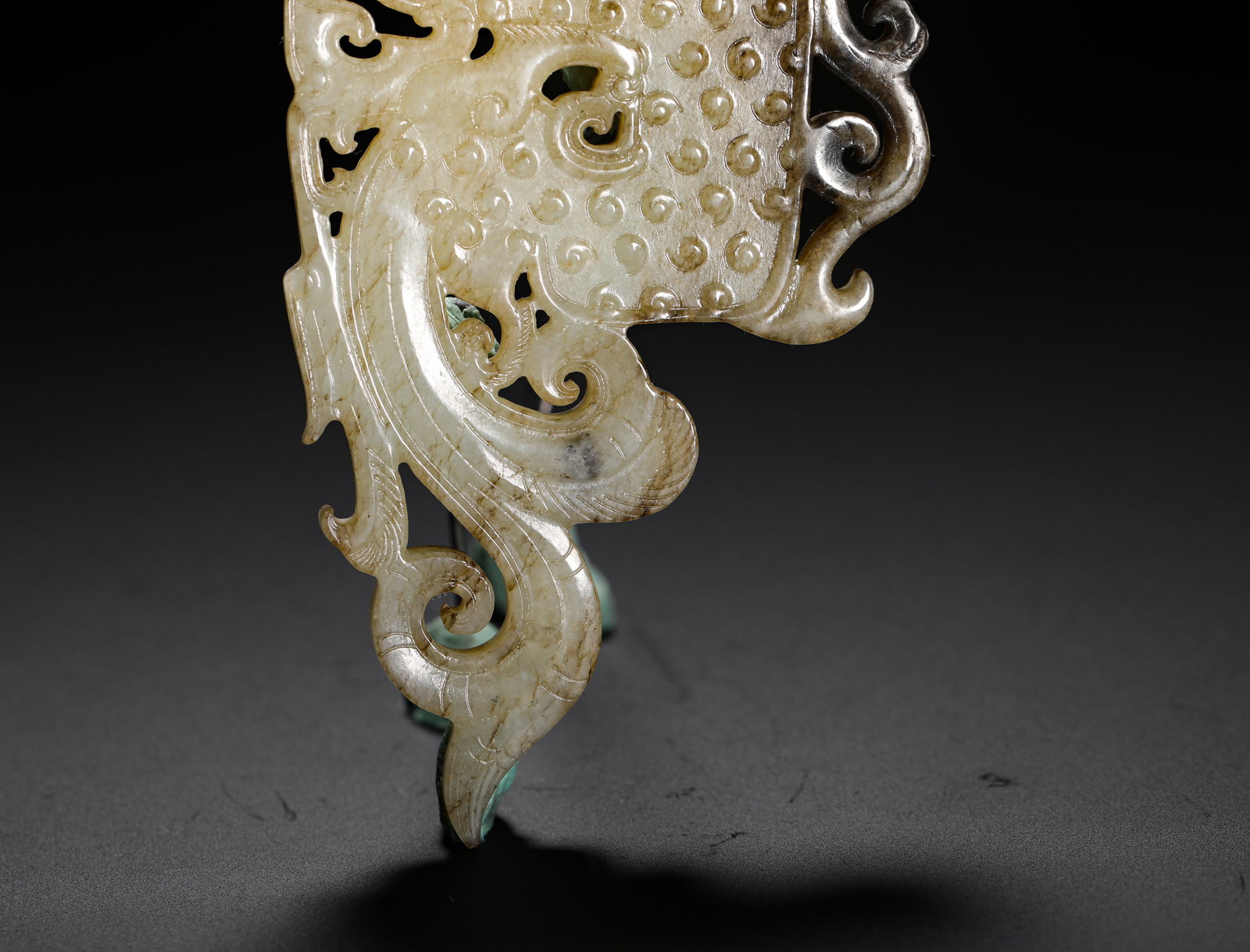 JADE PENDANTS WITH DRAGON AND PHOENIX GRAIN PATTERNS - 3