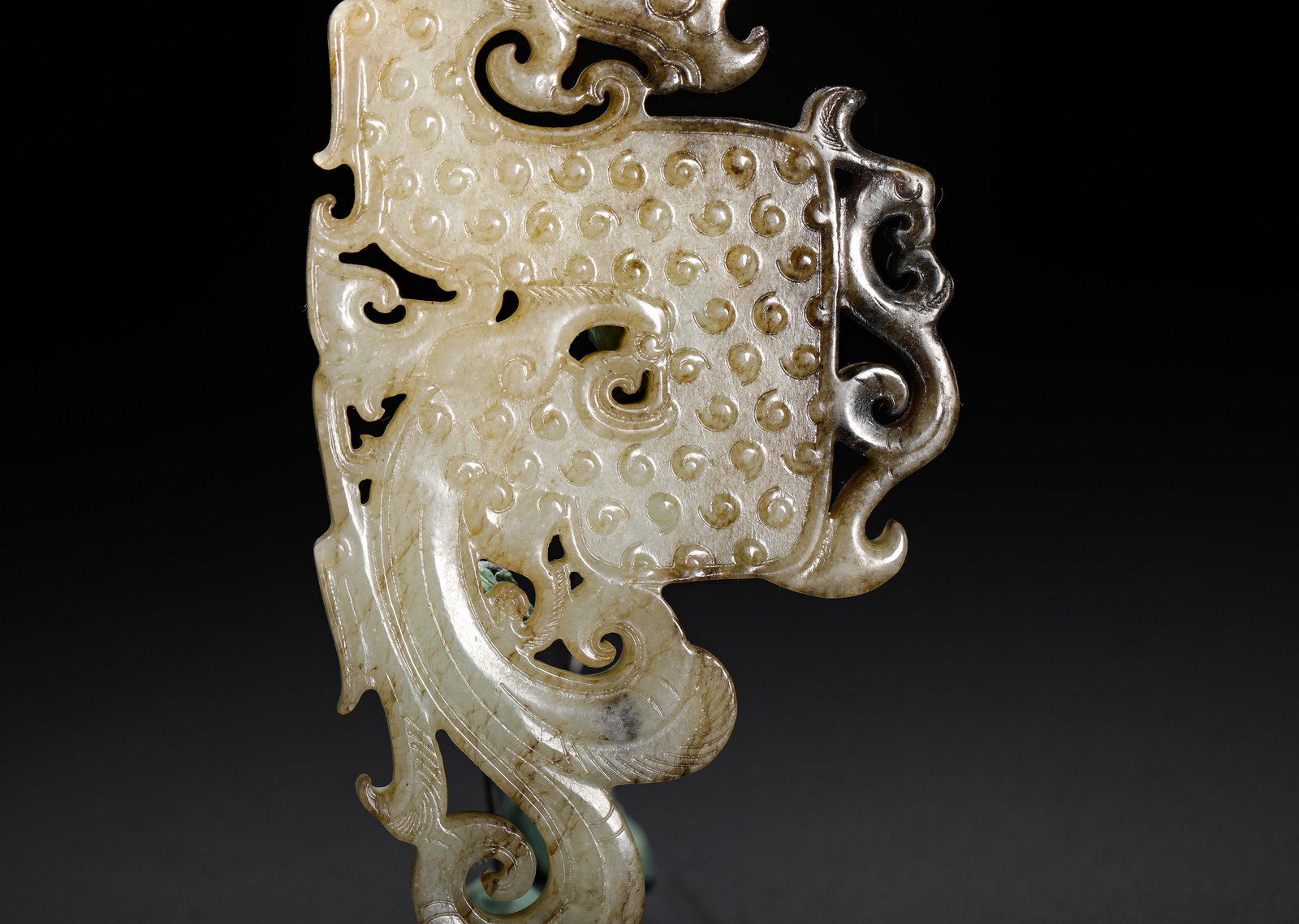 JADE PENDANTS WITH DRAGON AND PHOENIX GRAIN PATTERNS - 4