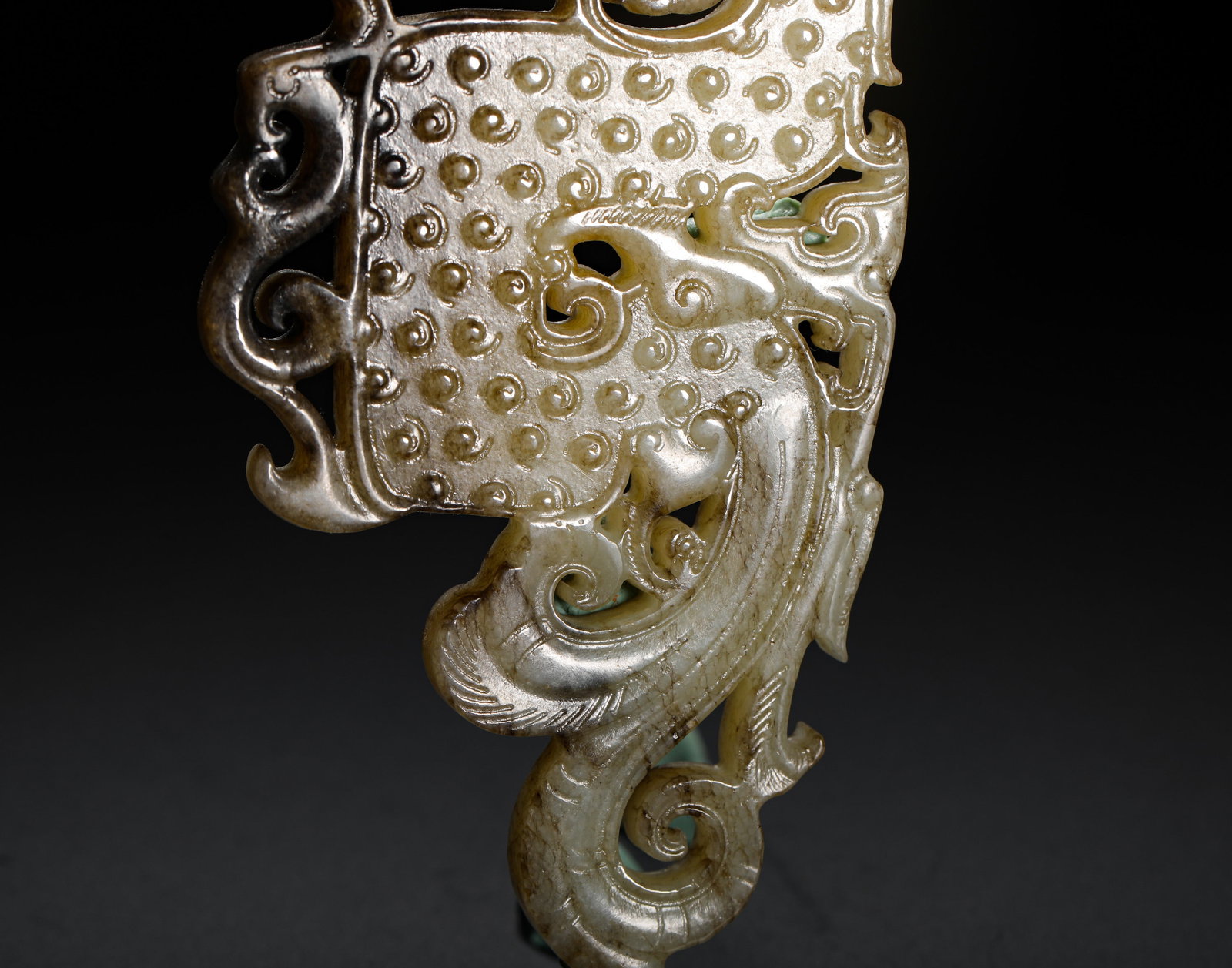 JADE PENDANTS WITH DRAGON AND PHOENIX GRAIN PATTERNS - 6