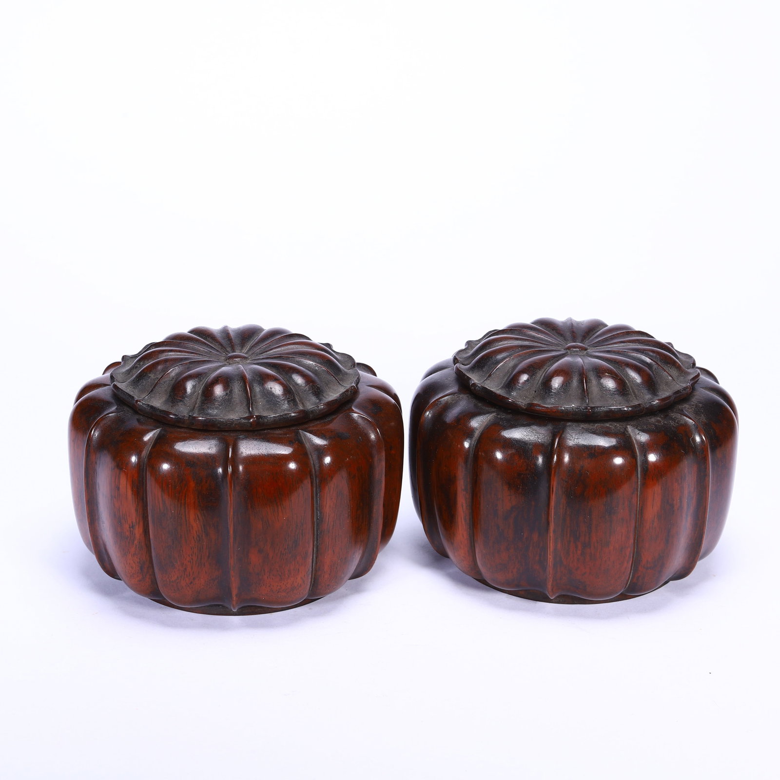 CHINESE HUANGHUALI MELON BOXES: CHINESE HUANGHUALI MELON BOXES (12 x 12 x 8cm,Weight 470g)
