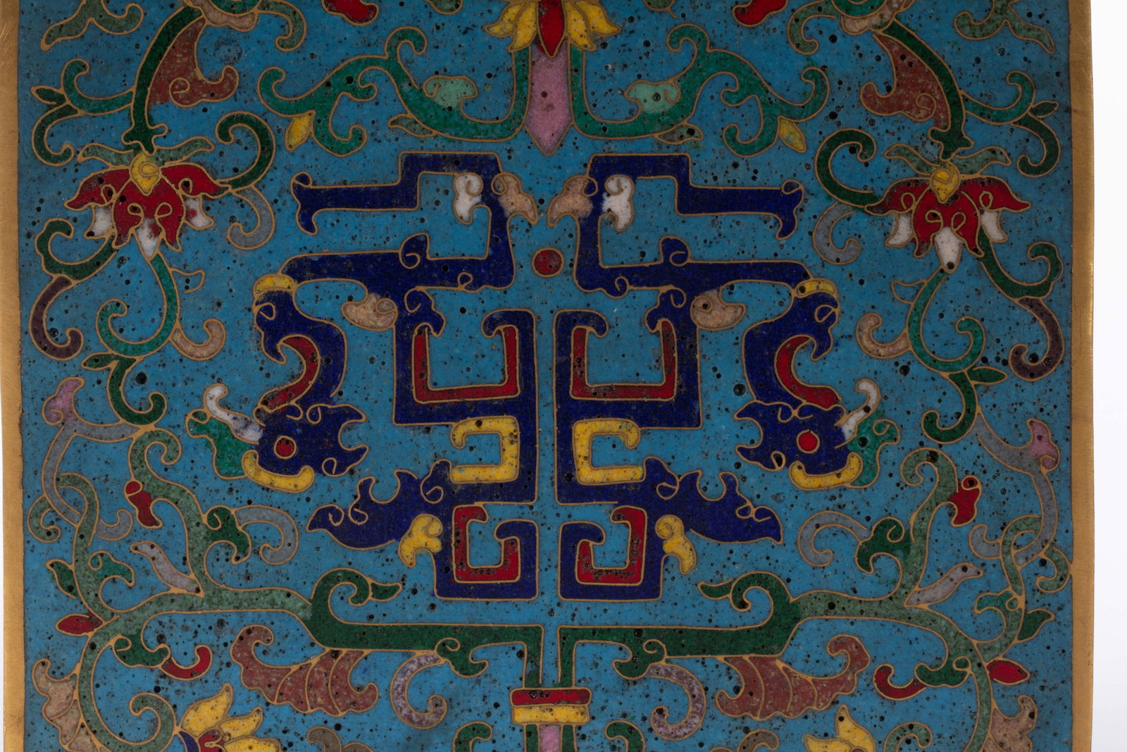 CHINESE CLOISONNE ENAMEL SQUARE BOX - 7