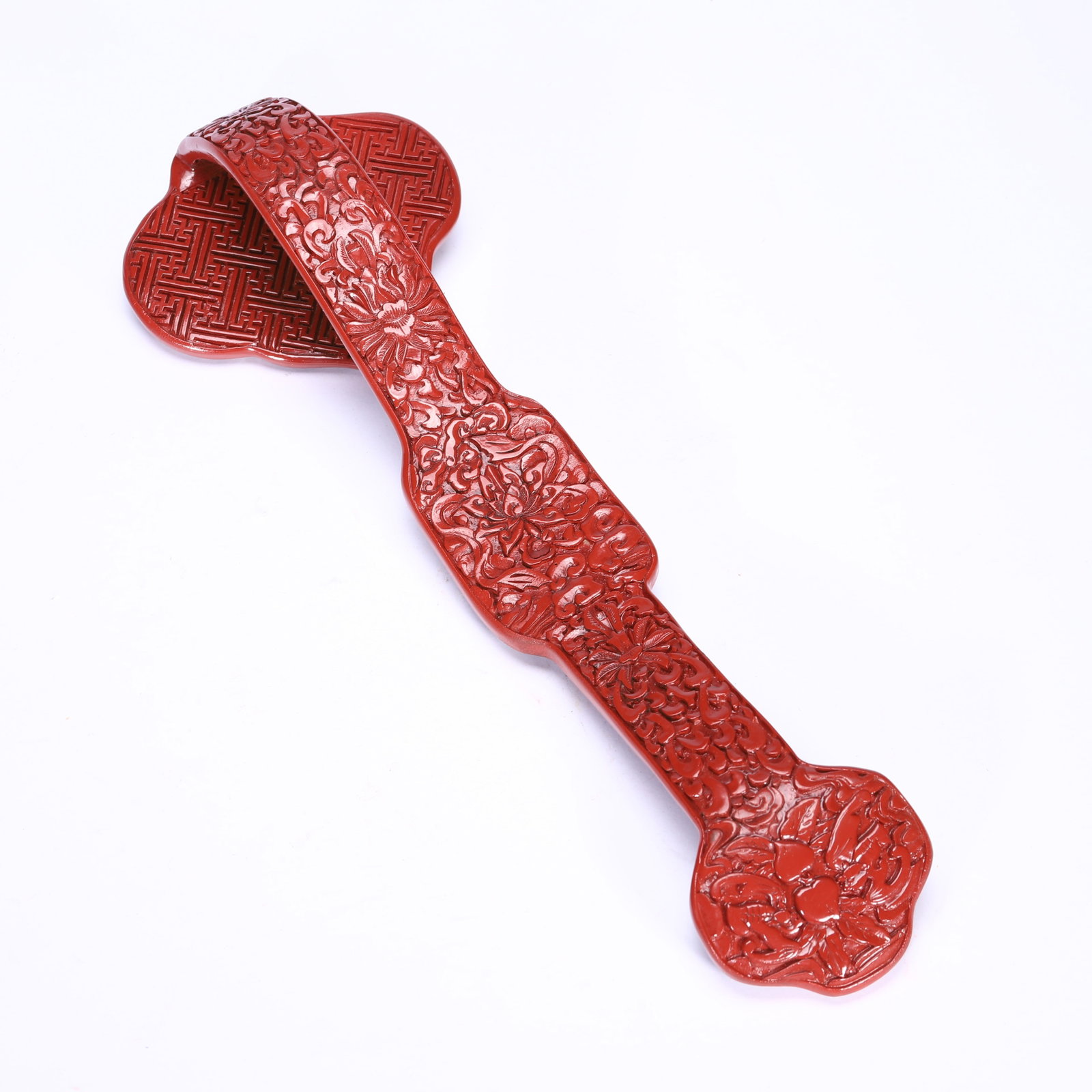 CHINESE CINNABAR LACQUER RUYI SCEPTER - 8