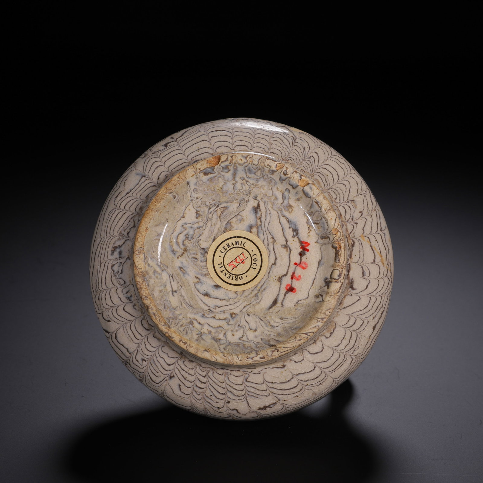 A CHINESE MARBLED CLAY EWER - 9