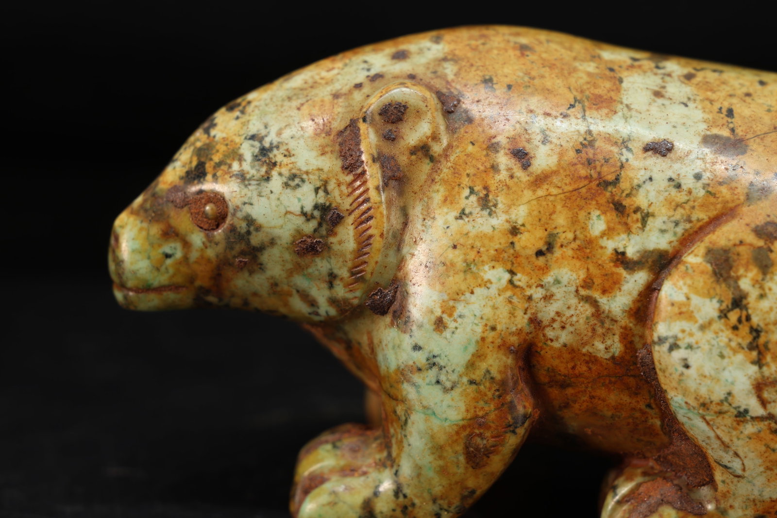 Jade Carved Bear Shape Ornament - 2