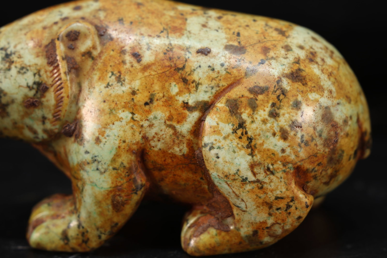 Jade Carved Bear Shape Ornament - 3