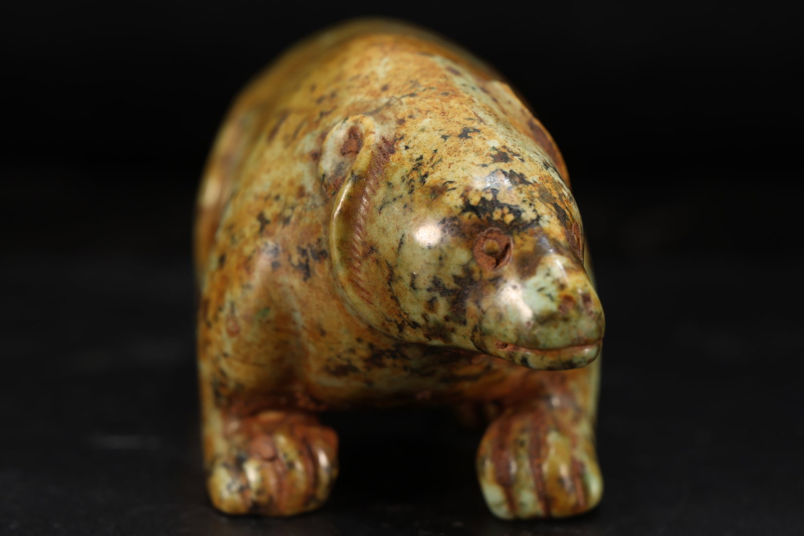 Jade Carved Bear Shape Ornament - 4
