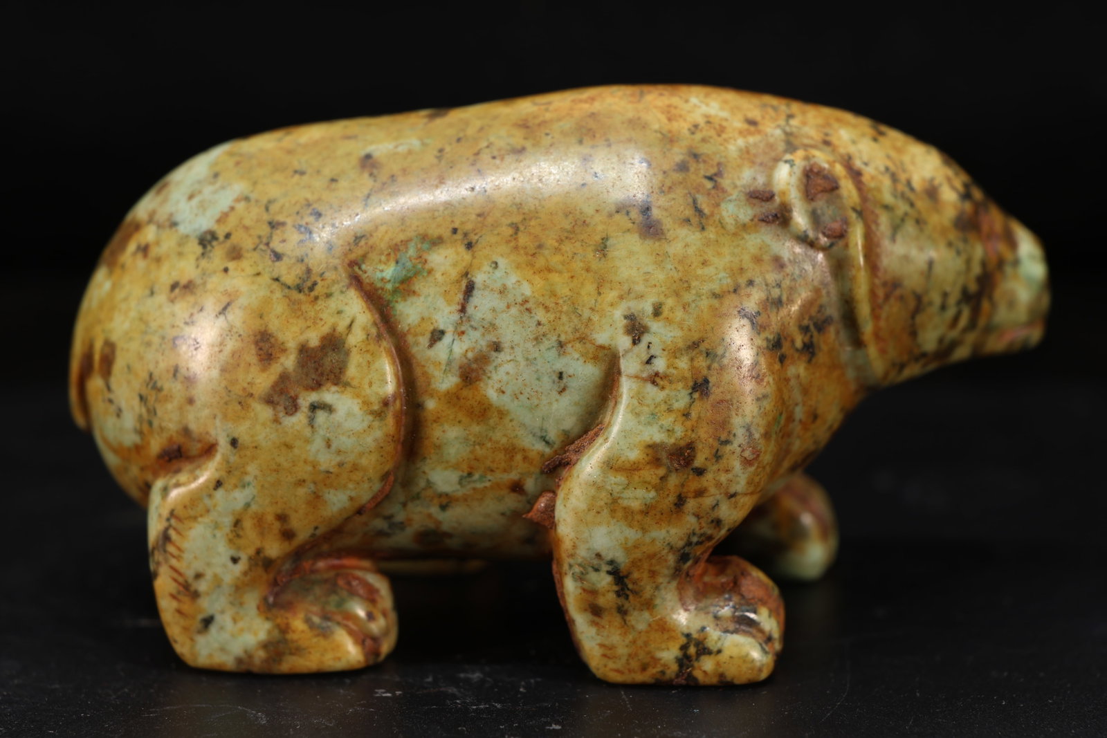 Jade Carved Bear Shape Ornament - 5