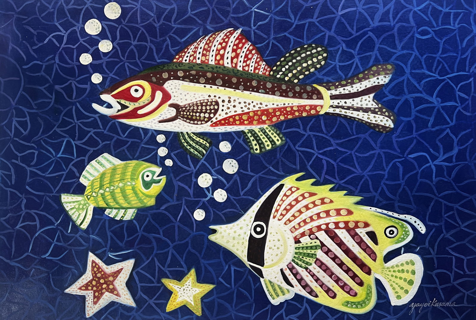 Yayoi Kusama. Sea World painting. Oil on Canvas: Yayoi Kusama. Sea World painting. Oil on Canvas (90 x 60cm)
