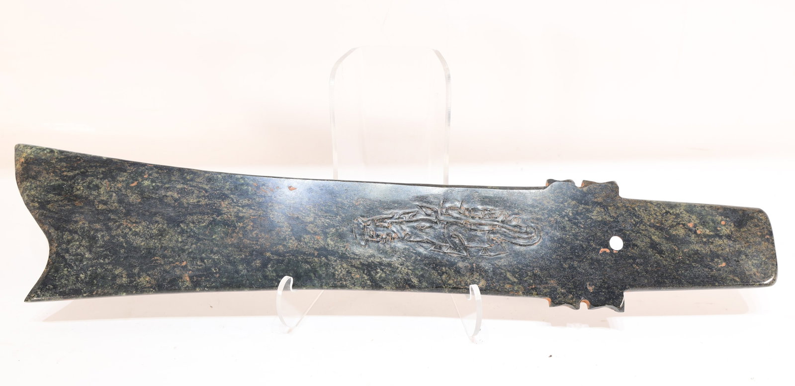 Jade Carved Beast Face and Bird Pattern Zhang (1 of 10)