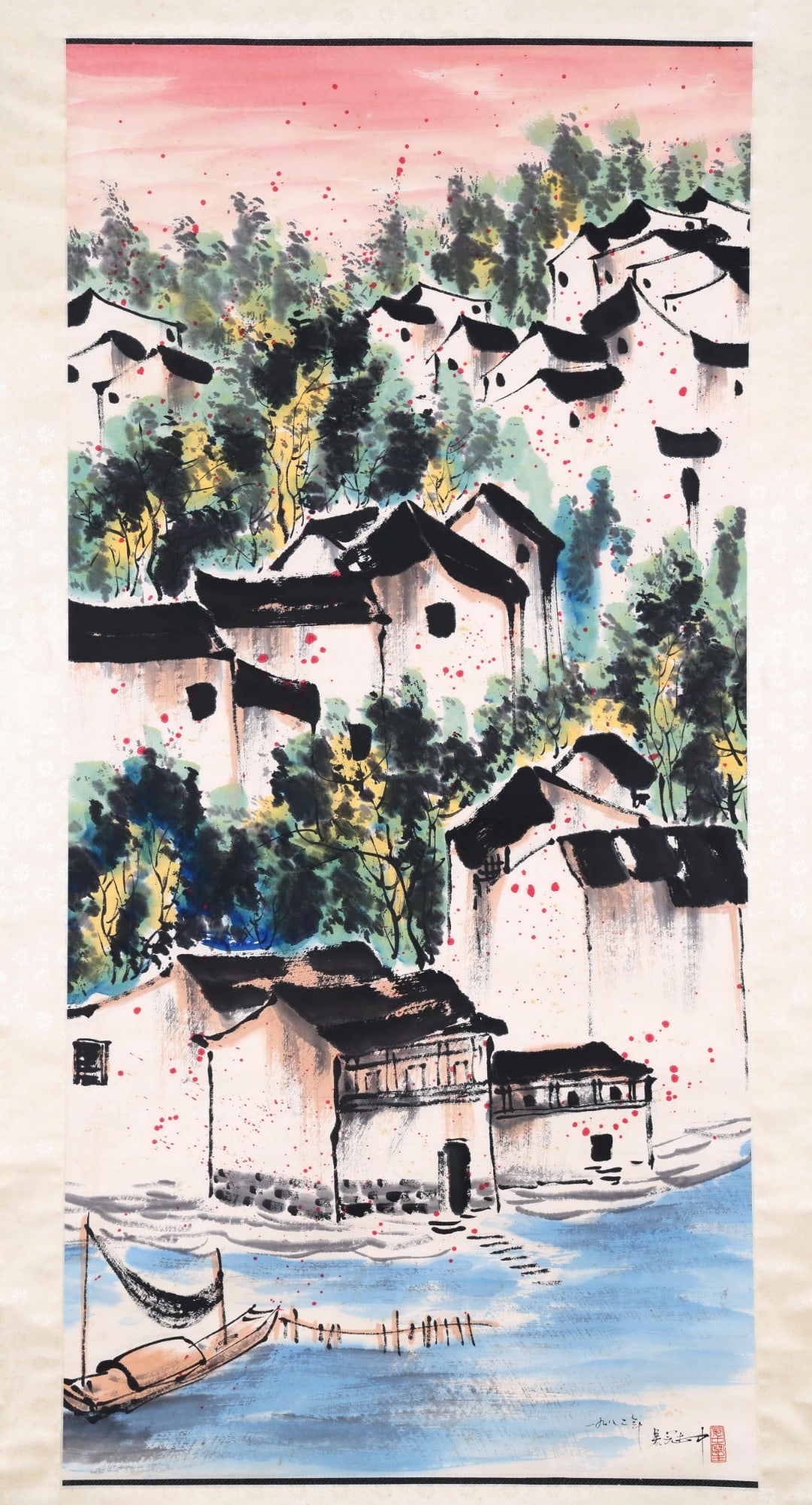 Chinese Drawing Landscape Painting,Wu Guanzhong Mark: Chinese Drawing Landscape Painting,Wu Guanzhong Mark ?136 x 68cm?
