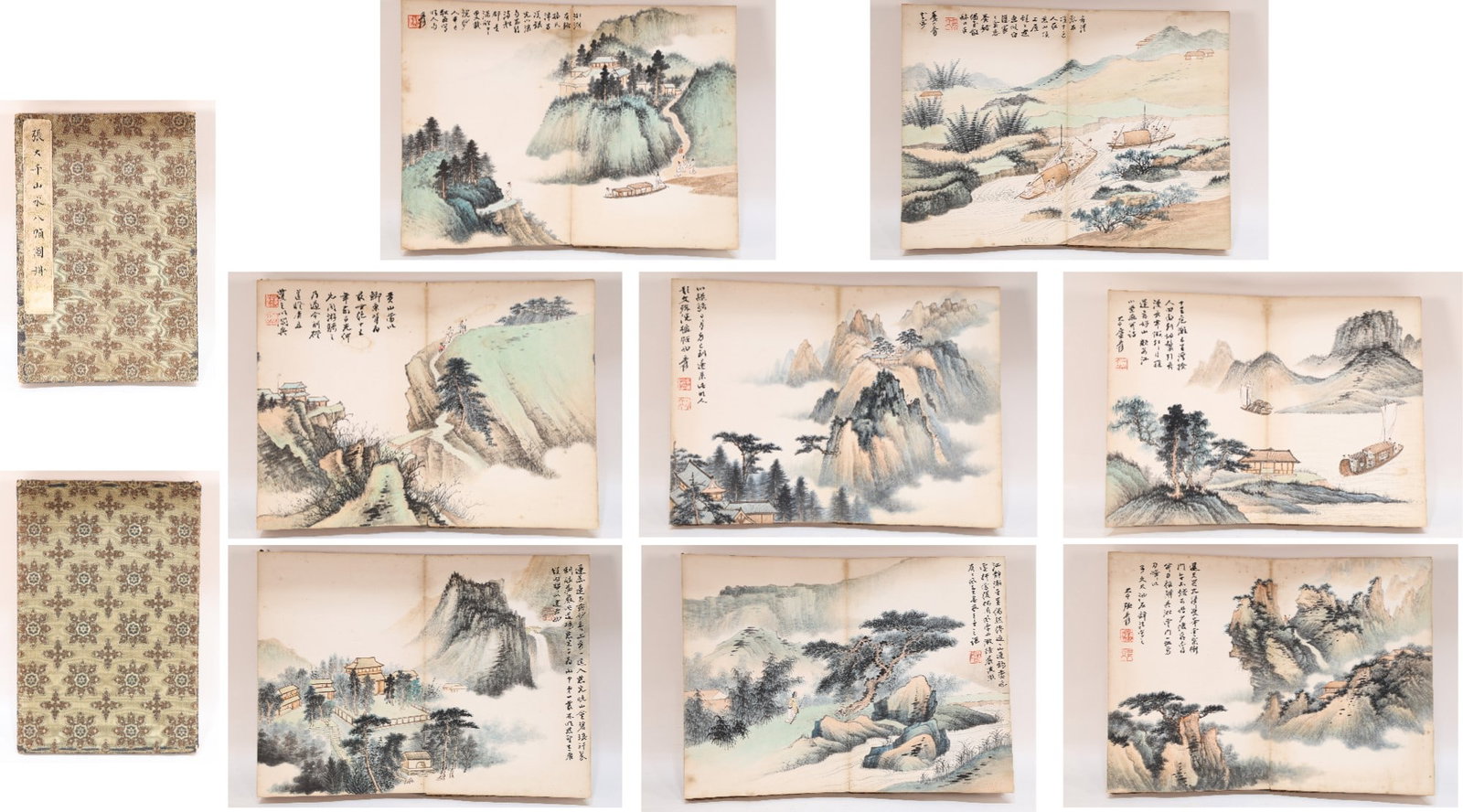 Chinese Drawing Landscape Painting Album,Zhang Daqian Mark (1 of 11)