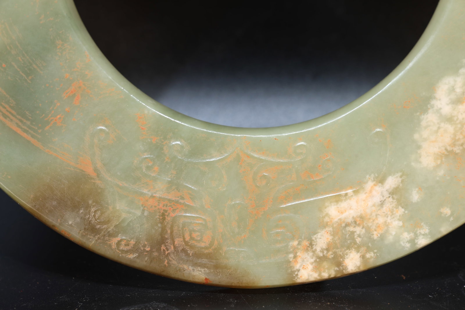 Jade Carved Beast Face Pattern Bi - 3