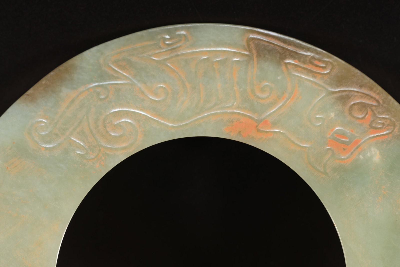 Jade Carved Beast Face Pattern Bi - 7