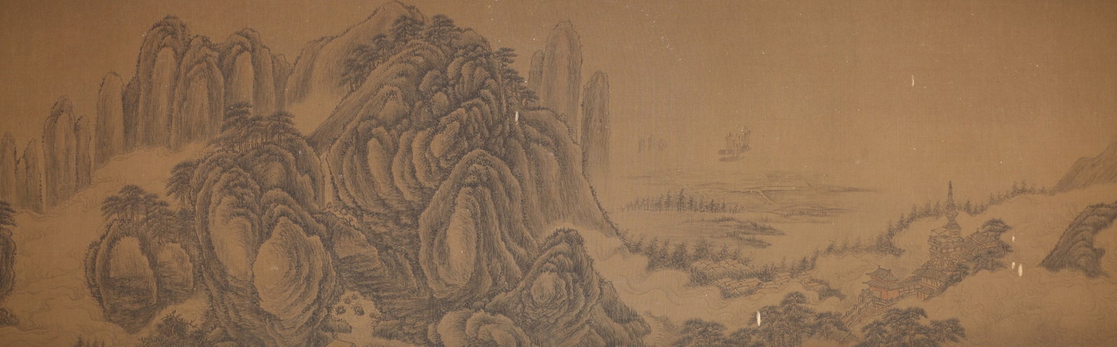 Chinese Drawing Landscape Hand Scroll,Wang Meng Mark - 11