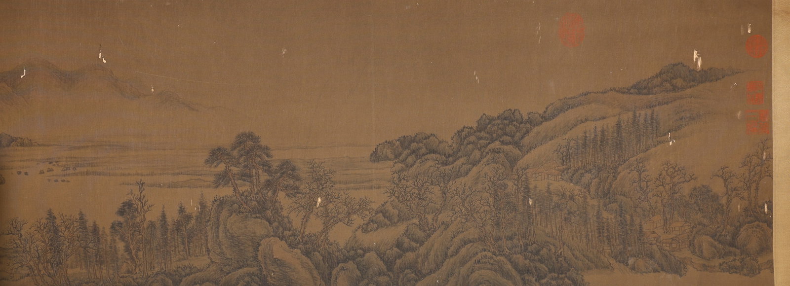 Chinese Drawing Landscape Hand Scroll,Wang Meng Mark - 4