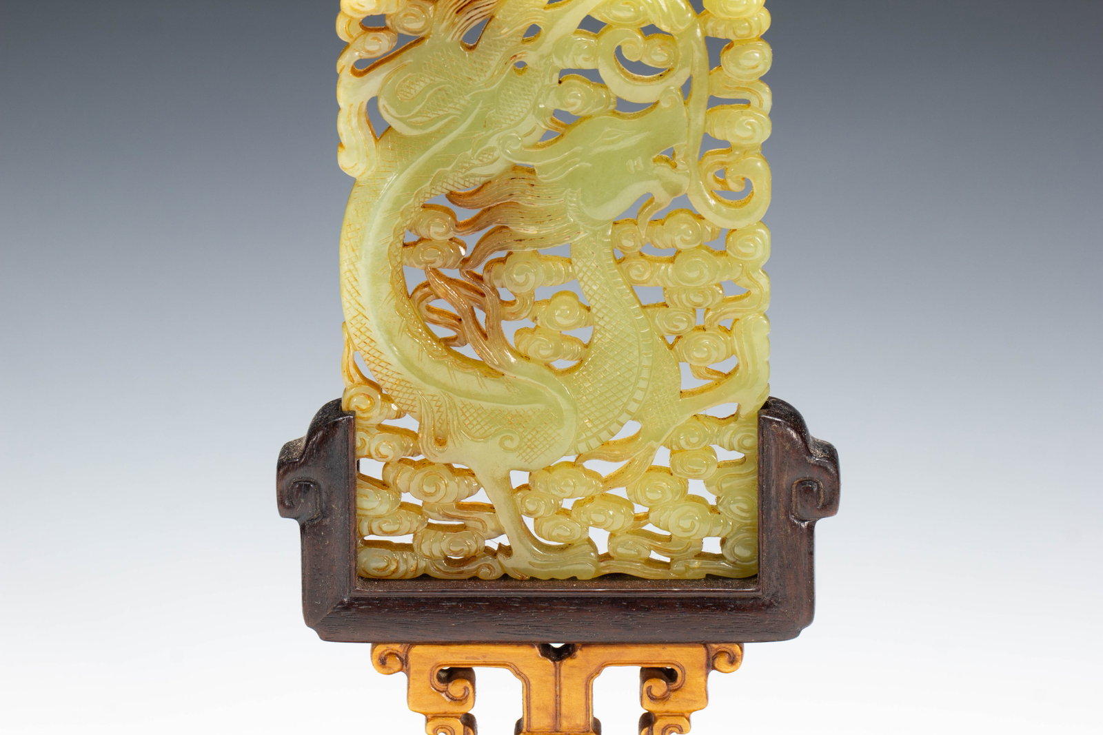 CHINESE YELLOW JADE TABLE SCREEN - 3
