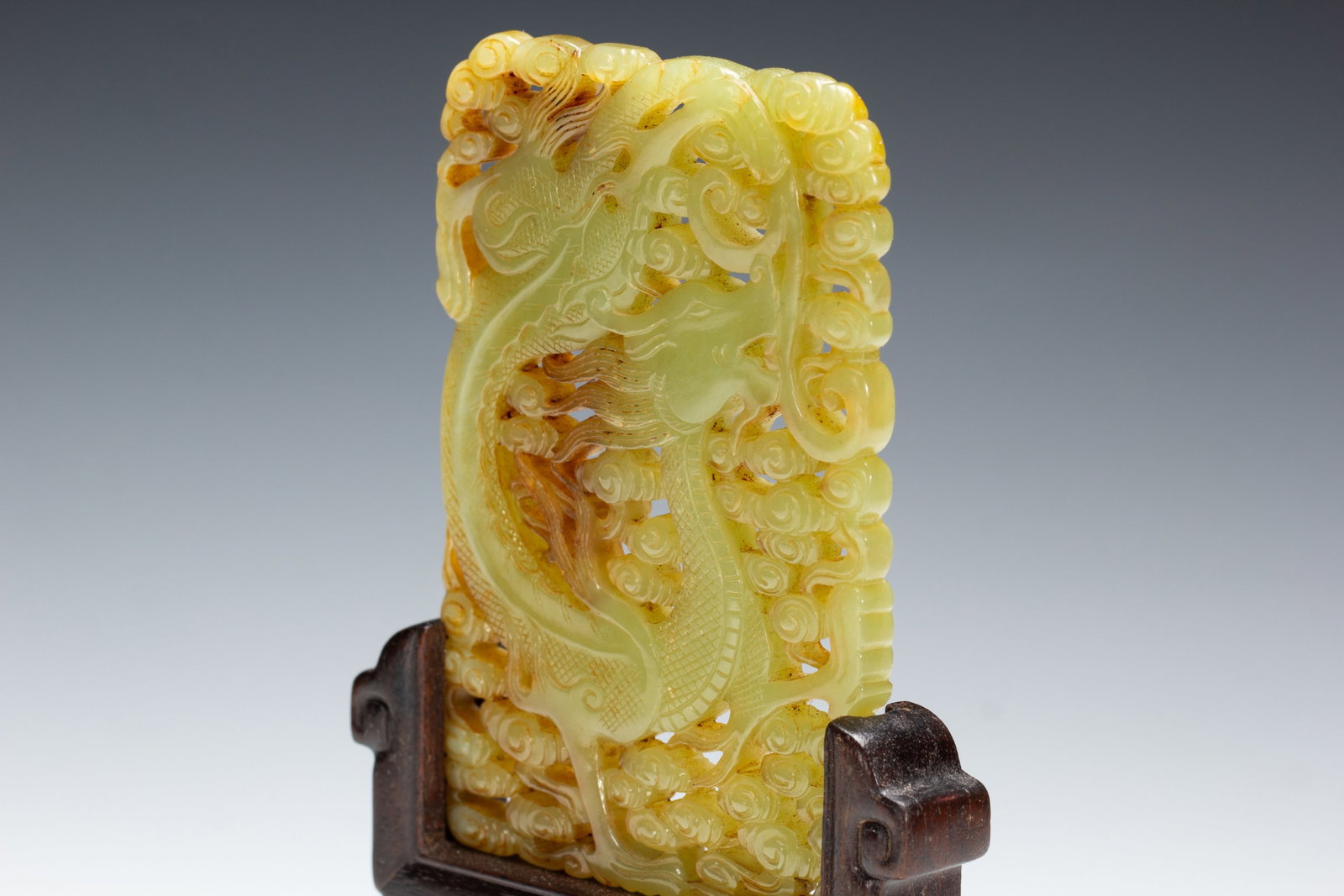CHINESE YELLOW JADE TABLE SCREEN - 6