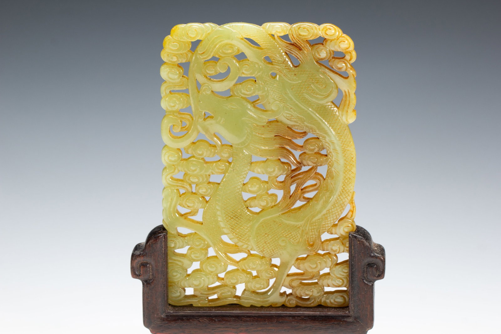 CHINESE YELLOW JADE TABLE SCREEN - 8